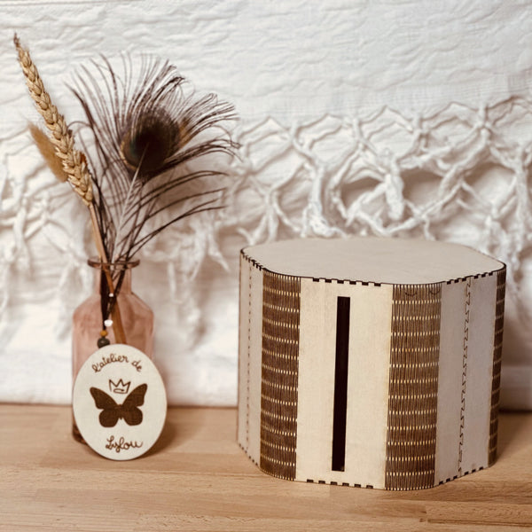 Urne/Cagnotte octogonale personnalisable
