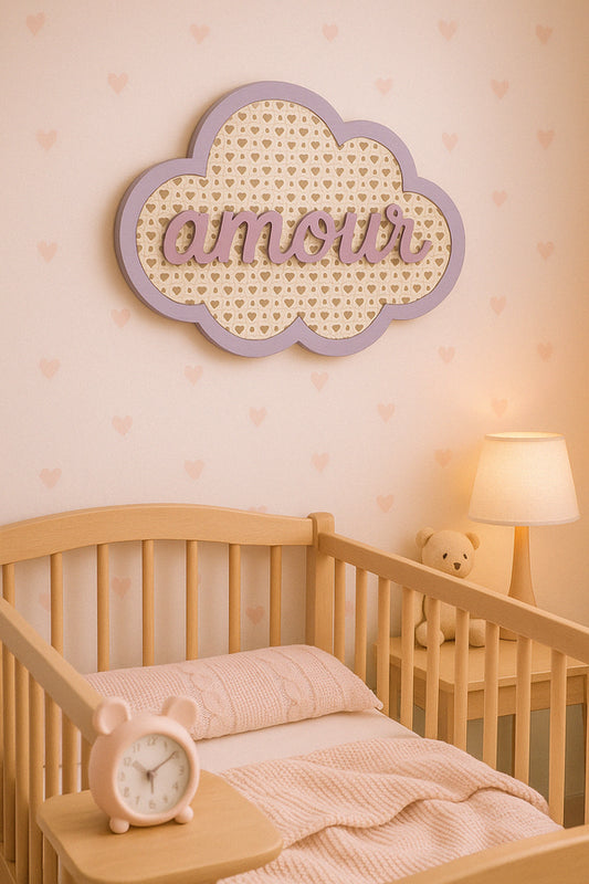 Nuage prénom/mot personnalisé - décoration murale