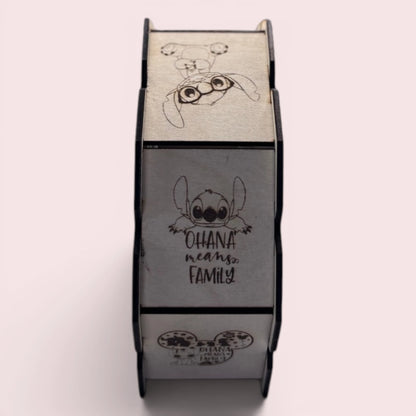 Veilleuse en bois personnalisable Stitch – lampe LED gravée