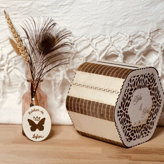 Urne/Cagnotte octogonale personnalisable