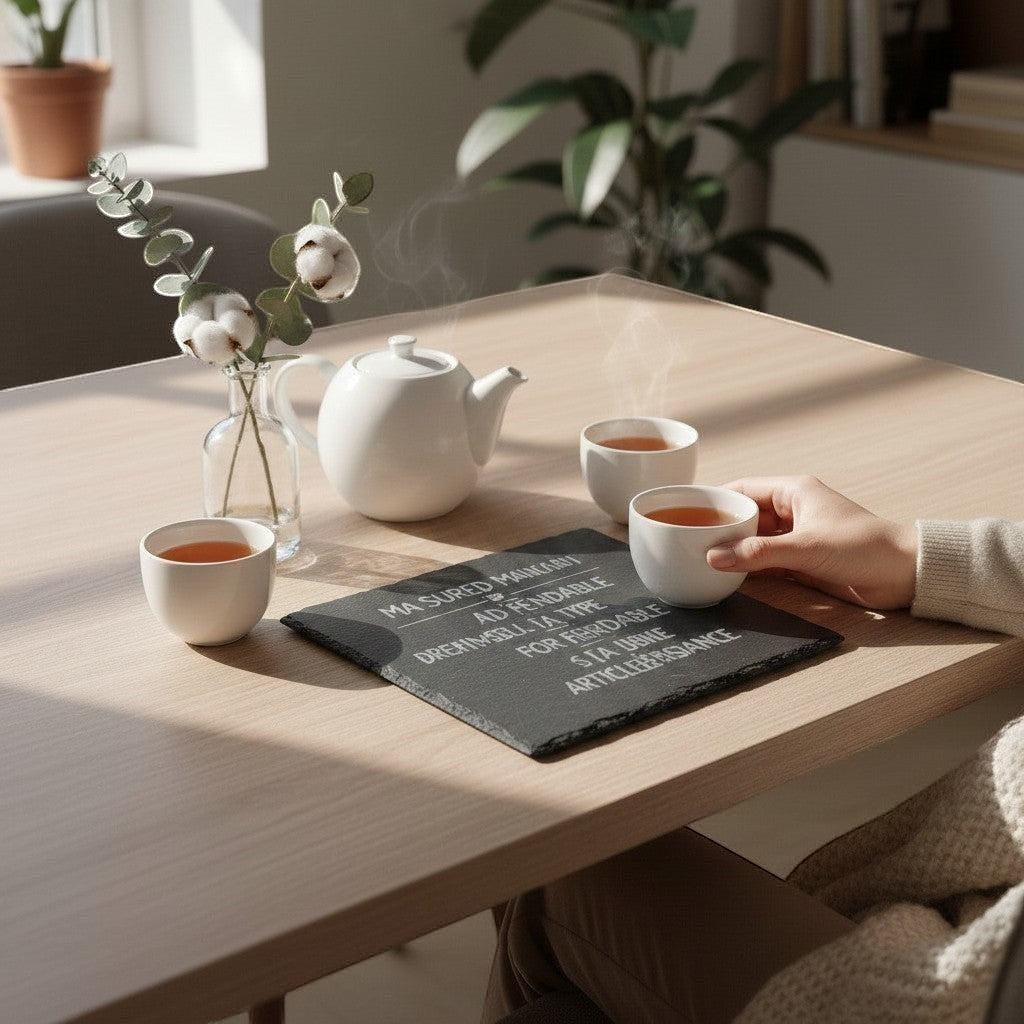 Dessous de plat en ardoise naturelle L'Atelier de Lylou avec gravure laser "Ma Super Maman" et mots inspirés du Scrabble.