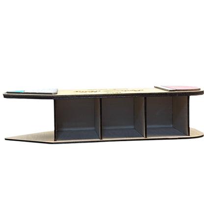 Organiseur de bureau en bois L'Atelier de Lylou en forme de crayon, personnalisé, 3 compartiments, idéal cadeau maîtresse.