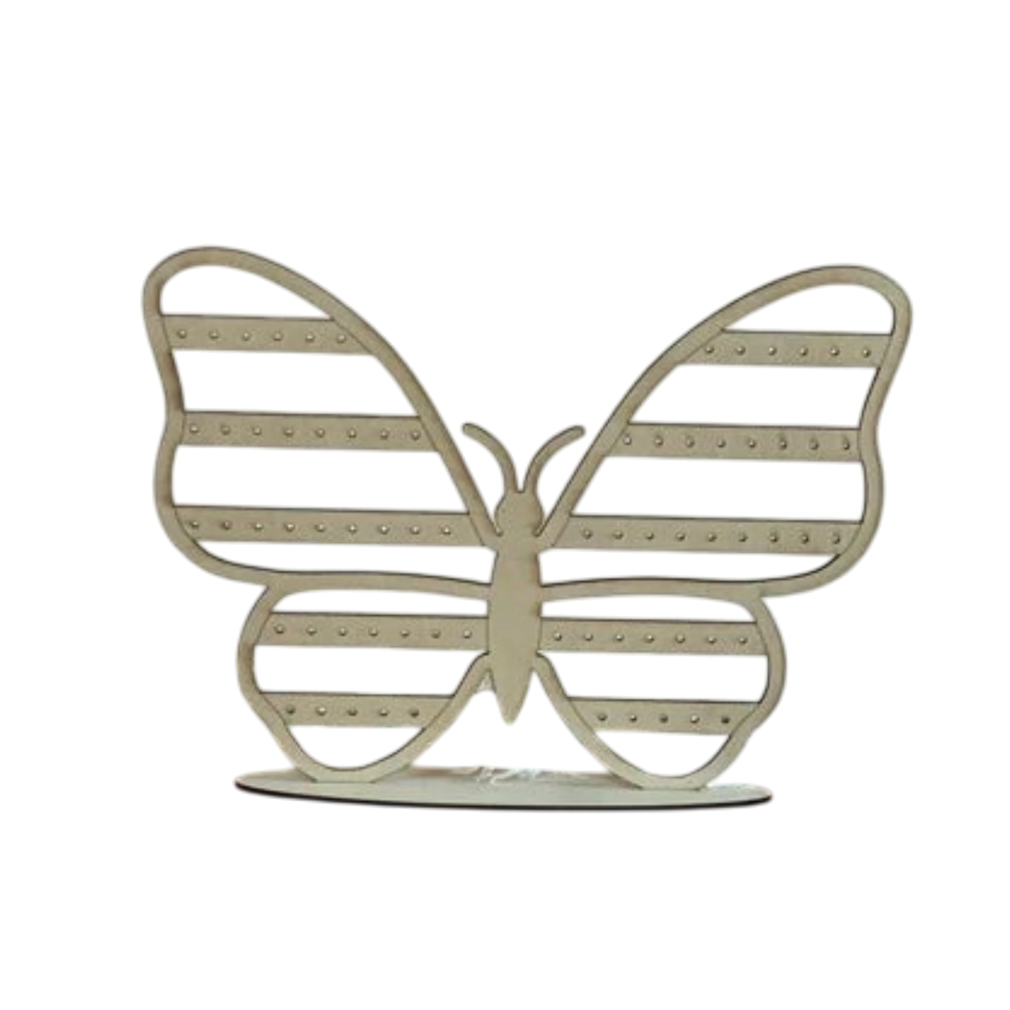 L'Atelier de Lylou support à boucles d'oreilles papillon en bois ajouré, idéal pour organiser bijoux et pins.