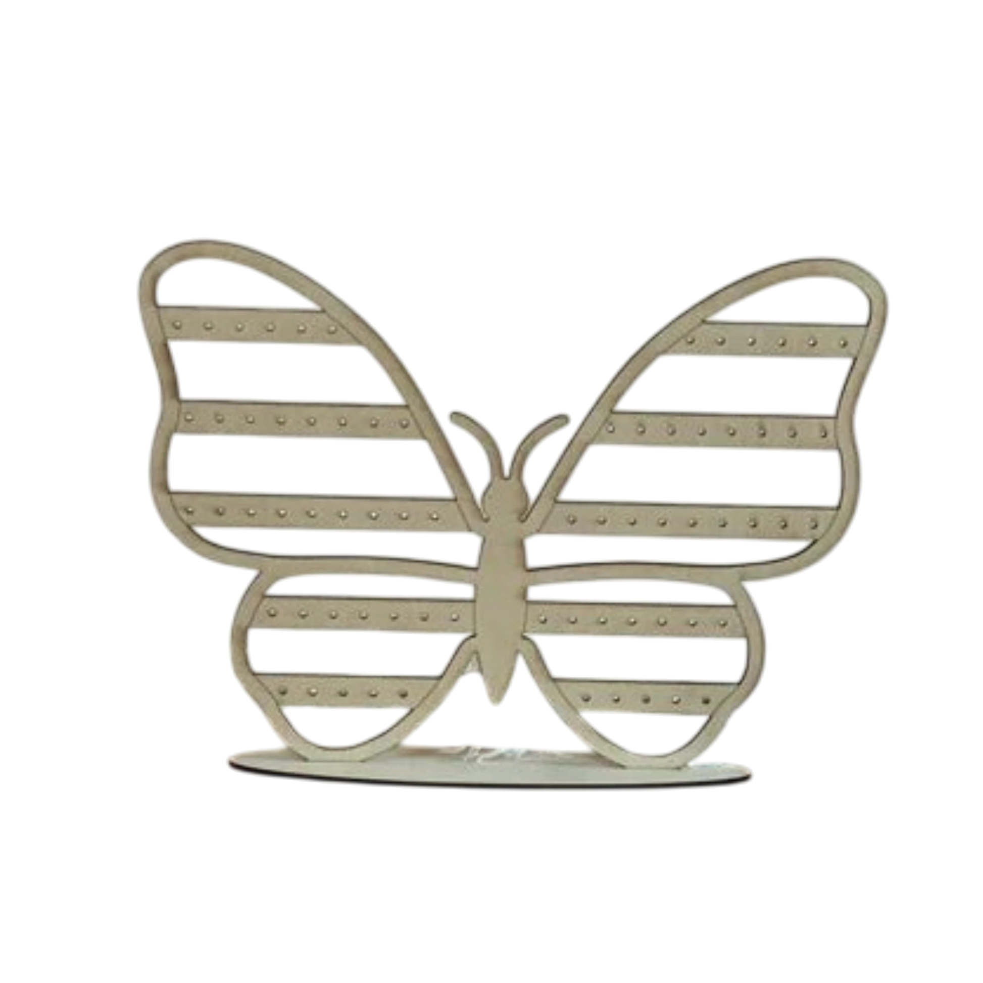 L'Atelier de Lylou support à boucles d'oreilles papillon en bois ajouré, idéal pour organiser bijoux et pins.